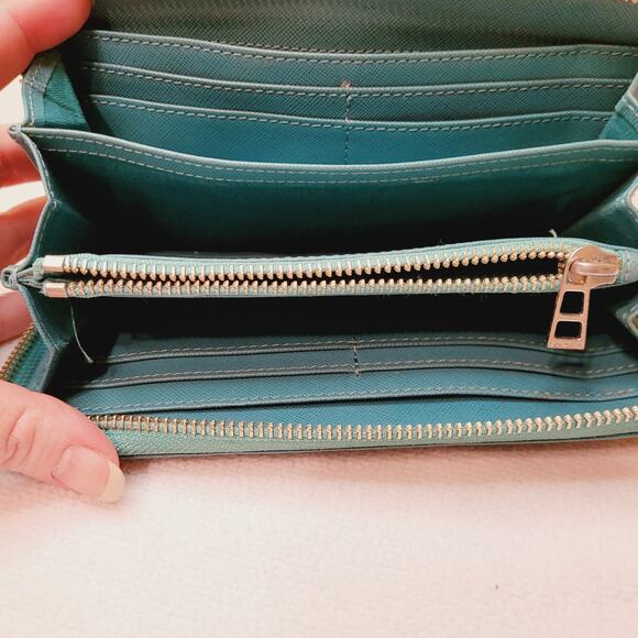 Zadig and Voltaire blue quilted leather wristlet accordion wallet - Picture 9 of 10